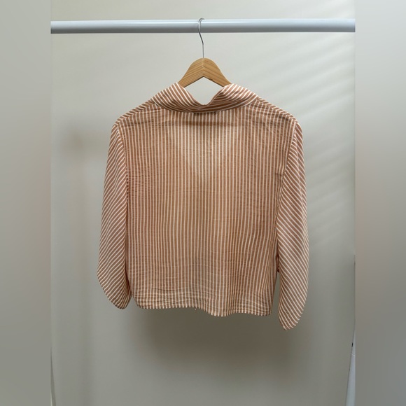 Bershka Front Tie Stripped Blouse - Picture 2 of 3